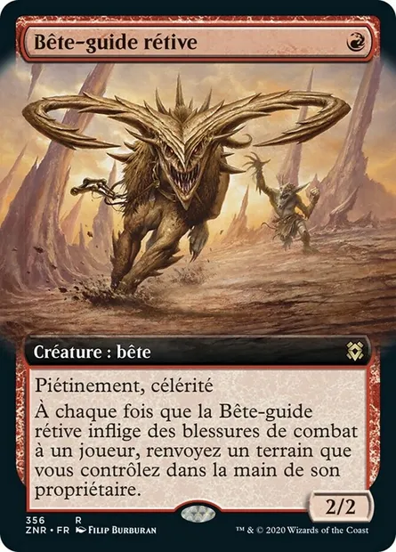 Bête-guide rétive, carte Magic ZNR 356 — extension Renaissance de Zendikar