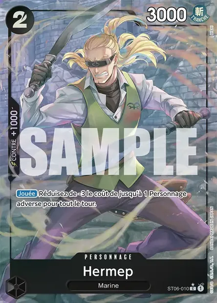 Hermep, carte One Piece ST06-010 — extension Absolute Justice