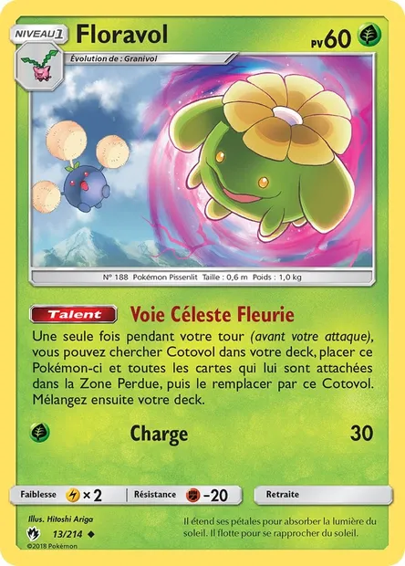 Floravol, carte Pokémon LOT 13 — extension Tonnerre Perdu