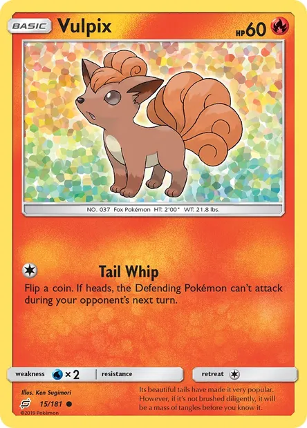 Vulpix, Pokémon card TEU 15 — Team Up set