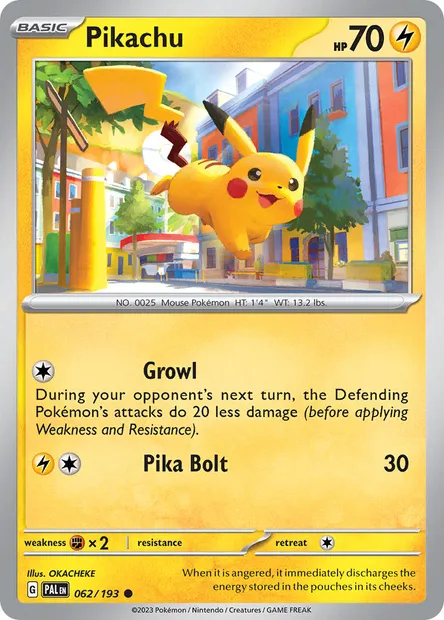 Pikachu, Pokémon card PAL 062 — Paldea Evolved set