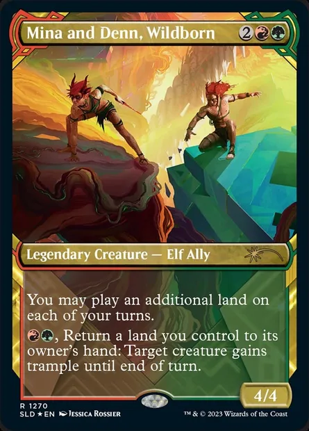 Mina and Denn, Wildborn, Magic card SLD 1270 — Secret Lair Drop set