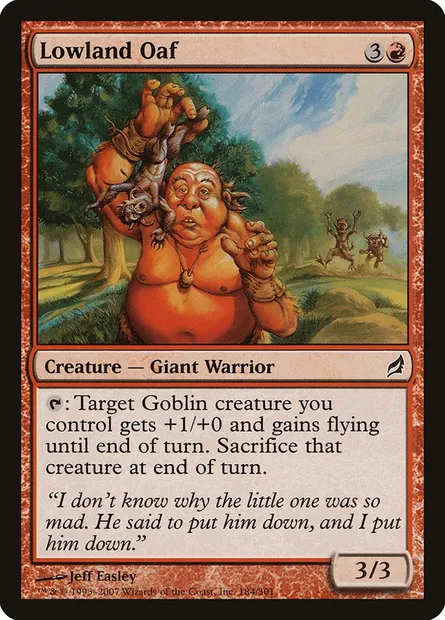 Lowland Oaf, Magic card LRW 184 — Lorwyn set