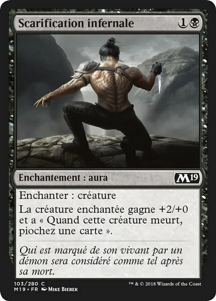 Scarification infernale, carte Magic M19 103 — extension Core Set 2019