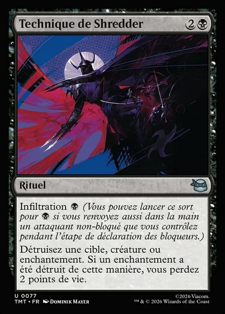 Technique de Shredder, carte Magic TMT 77 — extension Teenage Mutant Ninja Turtles
