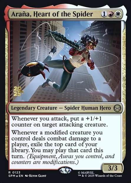 Araña, cœur de l'Araignée, carte Magic PSPM 123s — extension Marvel's Spider-Man Promos