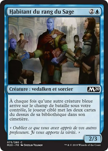 Habitant du rang du Sage, carte Magic M20 73 — extension Core Set 2020