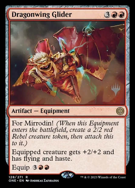 Dragonwing Glider, Magic card PONE 128p — Phyrexia: All Will Be One Promos set