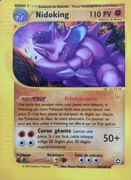Nidoking, carte Pokémon AQ 24 — extension Aquapolis