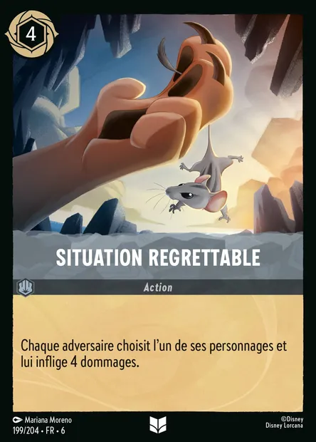 Situation regrettable, carte Disney Lorcana CH6-199 — extension La Mer Azurite