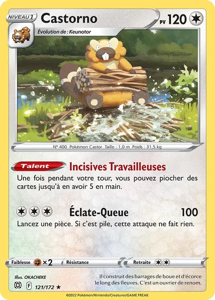 Castorno, carte Pokémon BRS 121 — extension Stars Étincelantes