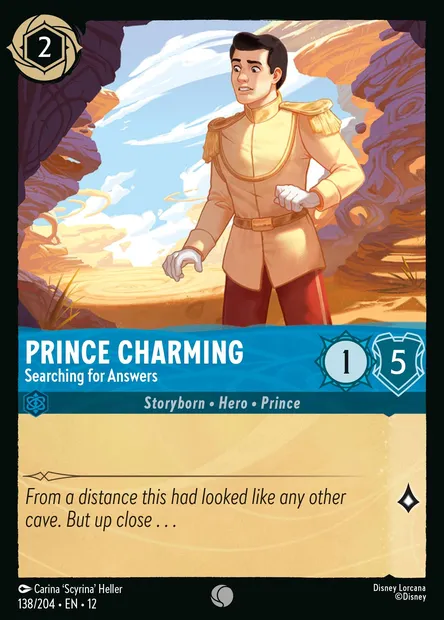 Prince Charming - Searching for Answers, Disney Lorcana card CH12-138 — Wilds Unknown set