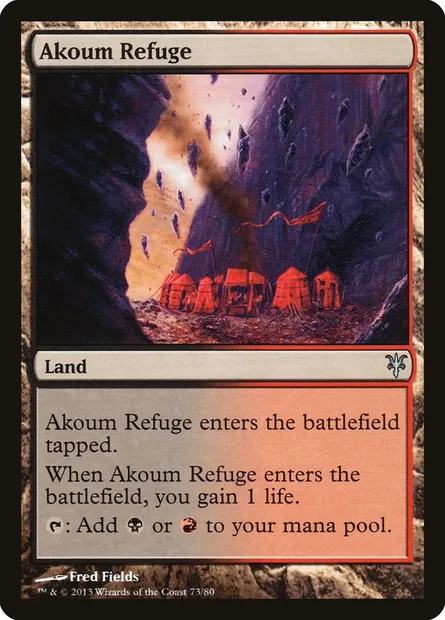 Refuge d'Akoum, carte Magic DDK 73 — extension Duel Decks: Sorin vs. Tibalt
