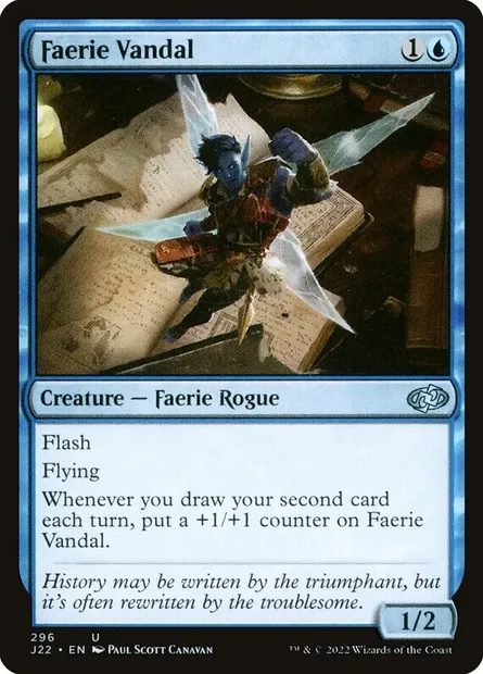Faerie Vandal, Magic card J22 296 — Jumpstart 2022 set