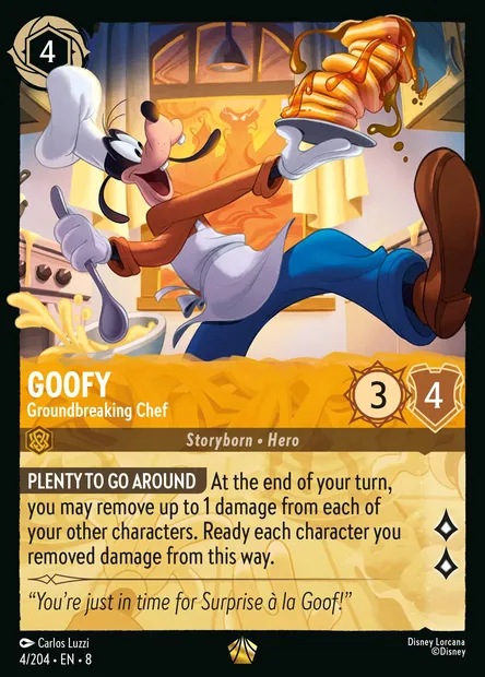 Goofy - Groundbreaking Chef, Disney Lorcana card CH8-004 — The Reign of Jafar set