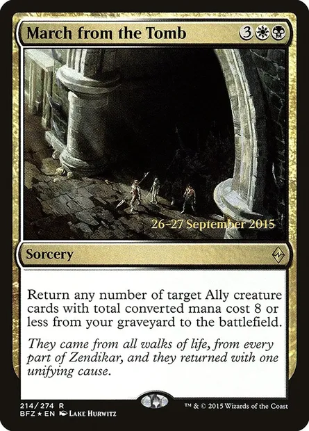 Marche sépulcrale, carte Magic PBFZ 214s — extension Battle for Zendikar Promos