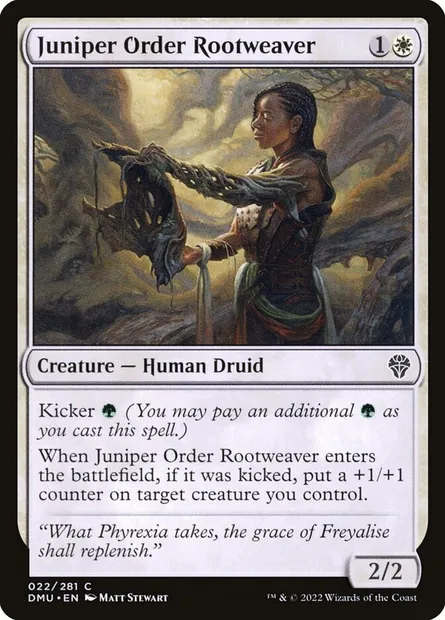Juniper Order Rootweaver, Magic card DMU 22 — Dominaria United set