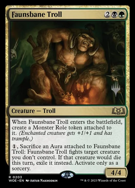 Faunsbane Troll, Magic card PWOE 203p — Wilds of Eldraine Promos set
