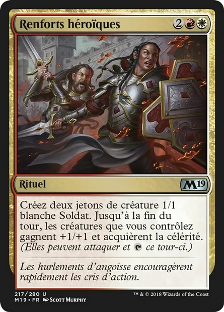 Renforts héroïques, carte Magic M19 217 — extension Core Set 2019