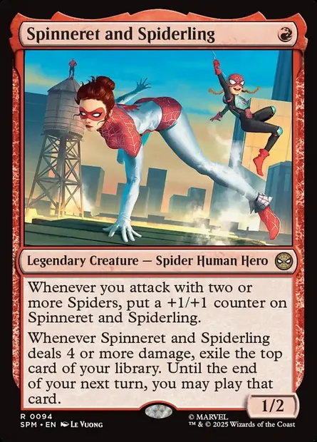 Spinneret and Spiderling, Magic card SPM 94 — Marvel's Spider-Man set