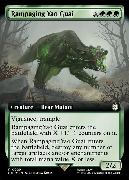 Rampaging Yao Guai, Magic card PIP 929 — Fallout set