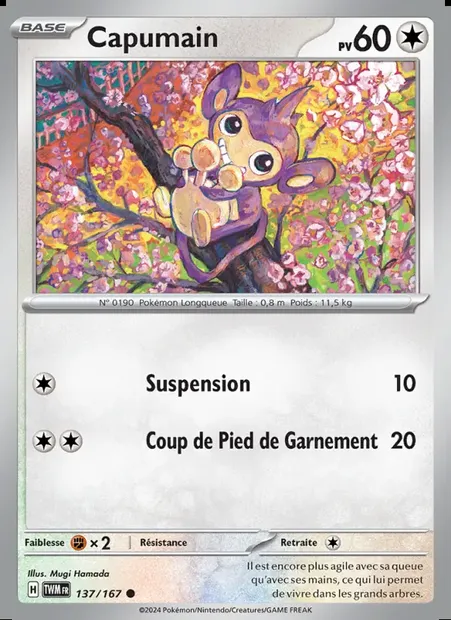 Capumain, carte Pokémon TWM 137 — extension Mascarade Crépusculaire