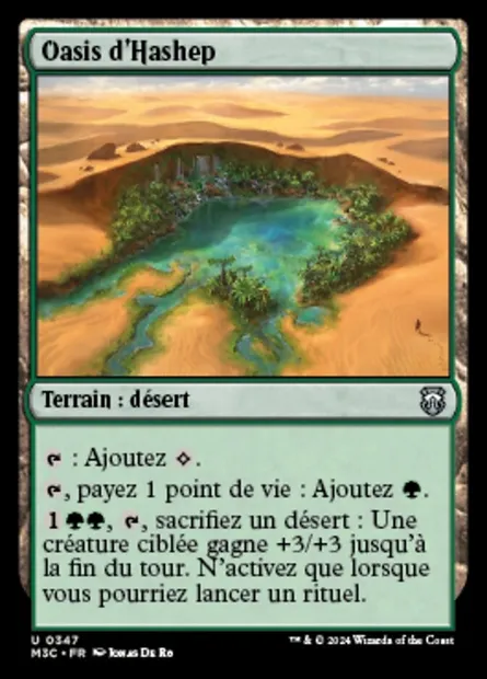 Oasis d'Hashep, carte Magic M3C 347 — extension Modern Horizons 3 Commander