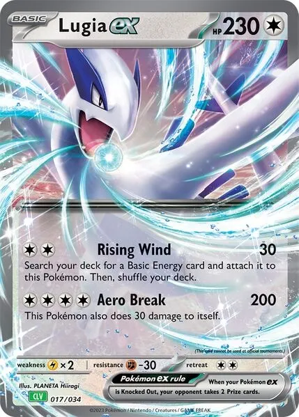 Lugia ex, carte Pokémon CLV 017 — extension Pokémon TCG Classic: Venusaur & Lugia ex Deck
