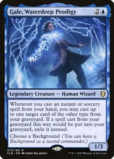 Gale, Waterdeep Prodigy, Magic card CLB 72 — Commander Legends: Battle for Baldur's Gate set