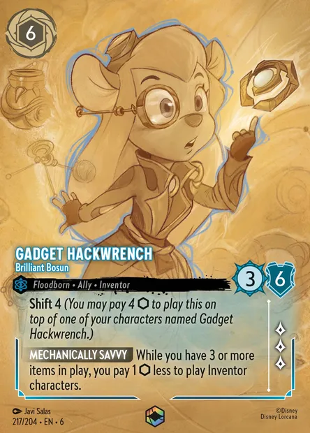 Gadget Hackwrench - Brilliant Bosun, Disney Lorcana card CH6-217 — Azurite Sea set