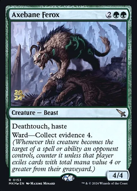 Axebane Ferox, Magic card PMKM 153s — Murders at Karlov Manor Promos set
