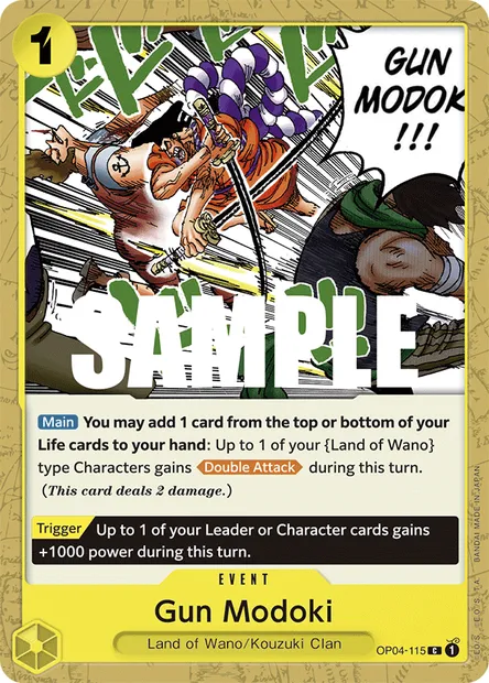 Gun Modoki, One Piece card OP04-115 — KINGDOMS OF INTRIGUE set