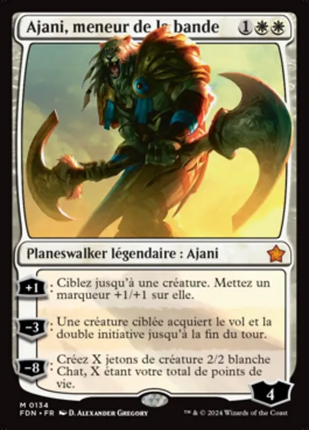 Ajani, meneur de la bande, carte Magic FDN 134 — extension Foundations