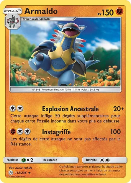 Armaldo, carte Pokémon CEC 112 — extension Éclipse Cosmique