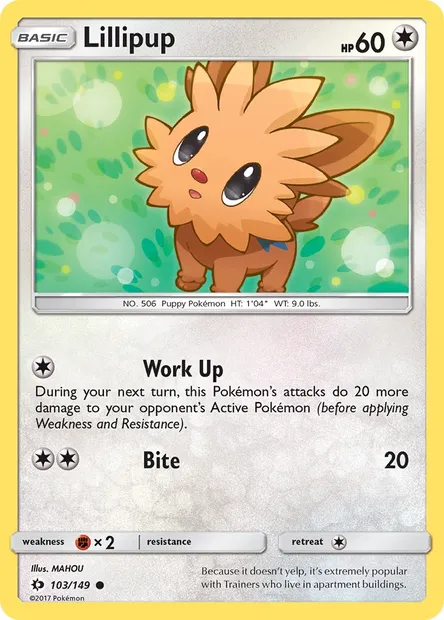 Lillipup, Pokémon card SUM 103 — Sun & Moon set