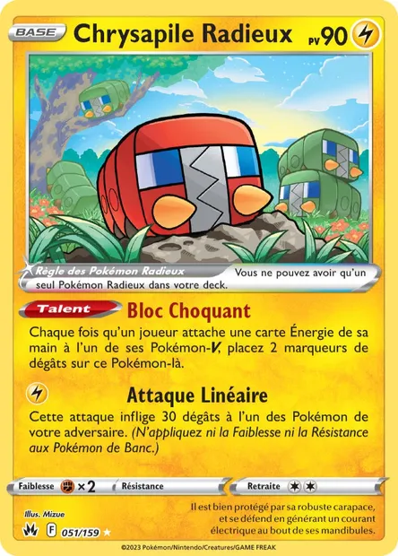 Chrysapile Radieux, carte Pokémon CRZ 051 — extension Zénith Suprême