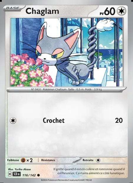 Chaglam, carte Pokémon SCR 116 — extension Couronne Stellaire