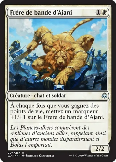 Frère de bande d'Ajani, carte Magic WAR 4 — extension La guerre des Planeswalkers