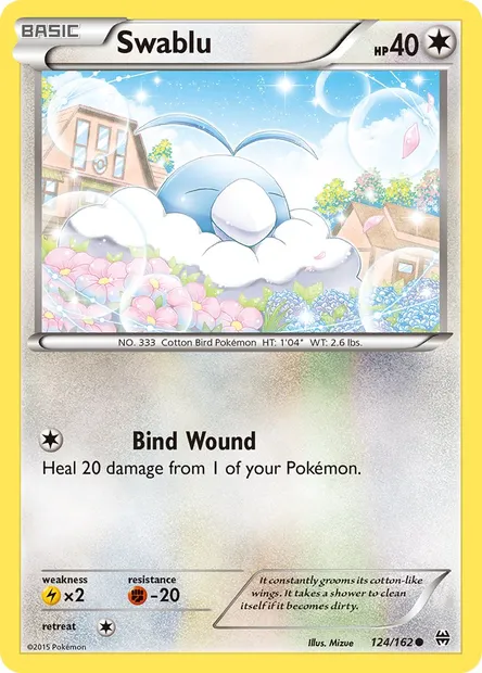 Swablu, Pokémon card BKT 124 — BREAKthrough set