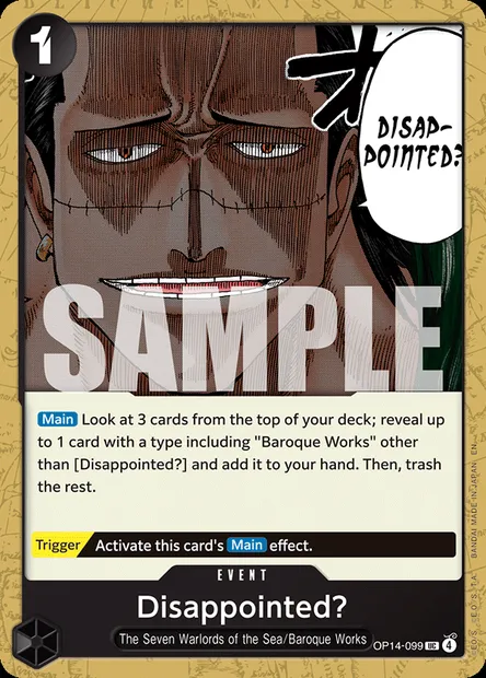 Disappointed?, One Piece card OP14-099 — THE AZURE SEA’S SEVEN set