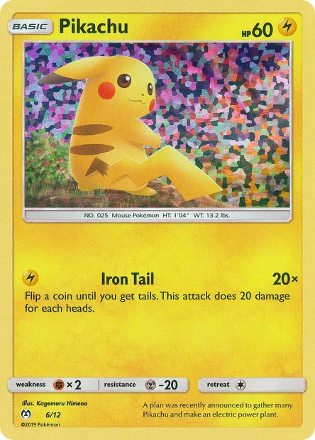 Pikachu, Pokémon card MCD19 6 — McDonald's Collection 2019 set