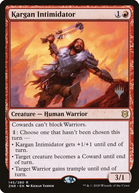 Kargan Intimidator, Magic card PZNR 145p — Zendikar Rising Promos set