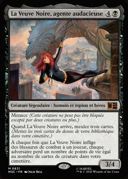 La Veuve Noire, agente audacieuse, carte Magic MSC 831 — extension Marvel Super Heroes Commander