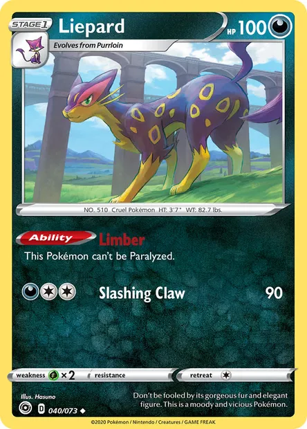 Liepard, Pokémon card CPA 40 — Champion's Path set