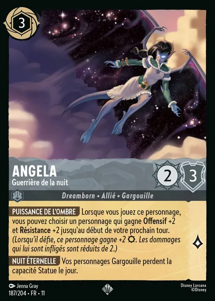 Angela - Guerrière de la nuit, carte Disney Lorcana CH11-187 — extension Givresort