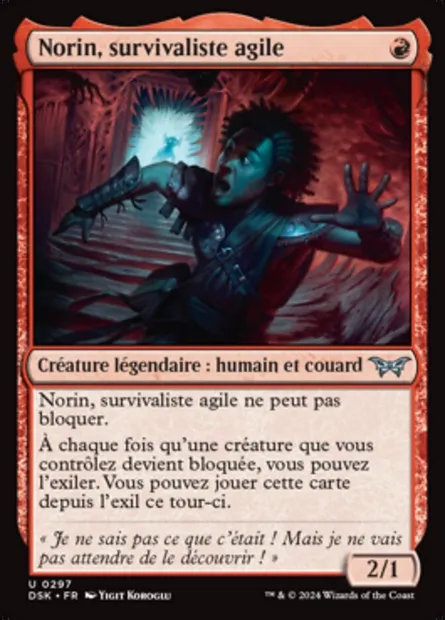 Norin, survivaliste agile, carte Magic DSK 297 — extension Duskmourn: House of Horror