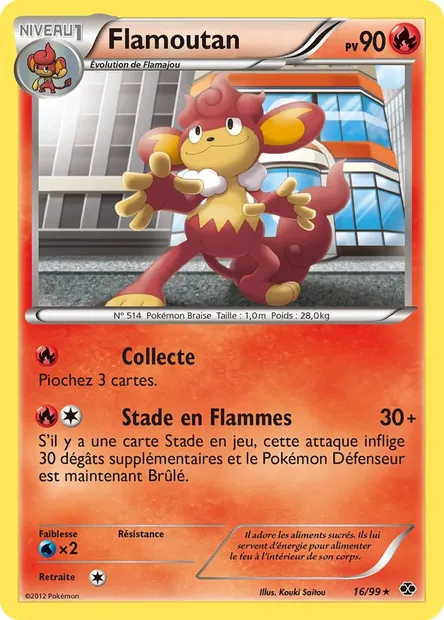 Flamoutan, carte Pokémon NXD 16 — extension Destinées Futures