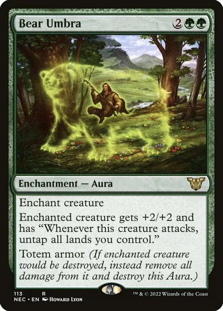 Bear Umbra, Magic card NEC 113 — Neon Dynasty Commander set