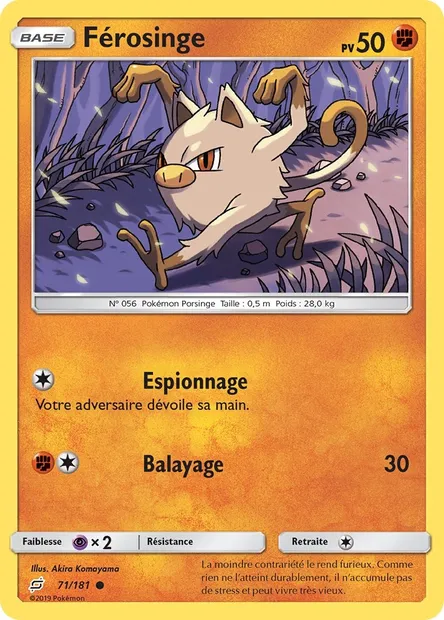 Férosinge, carte Pokémon TEU 71 — extension Duo de Choc