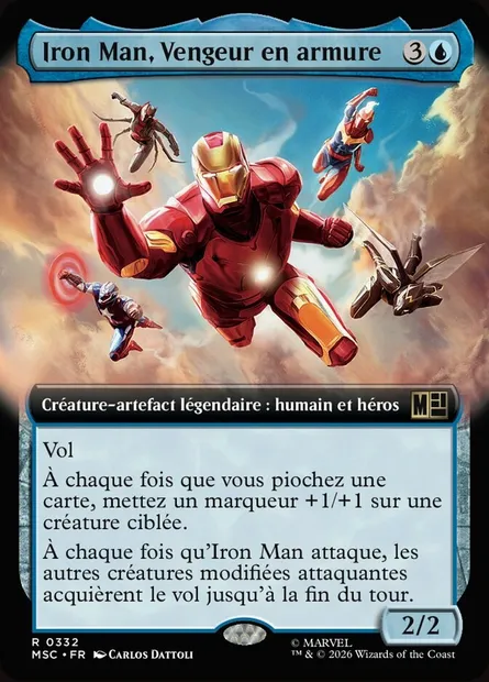 Iron Man, Vengeur en armure, carte Magic MSC 332 — extension Marvel Super Heroes Commander